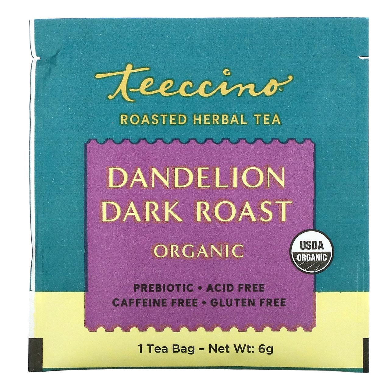 Teeccino, Органический обжаренный травяной чай, темная обжарка с одуванчиком, без кофеина, 10 чайных Киев - фото 3 - id-p774483992