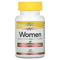 Super Nutrition, SimplyOne, мультивитамины и полезные травы для женщин, 90 таблеток Киев