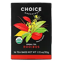 Choice Organic Teas, Herbal Tea, ройбуш, без кофеина, 16 чайных пакетиков, 32 г (1,12 унции) Киев
