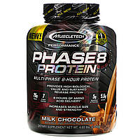 Muscletech, Performance Series, Phase8, многоступенчатый 8-часовой протеин, со вкусом молочного шоколада, Киев