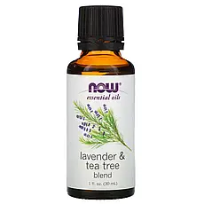 Now Foods, Essential Oils, Lavender & Tea Tree Blend, 1 fl oz (30 ml)