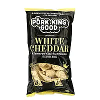 Pork King Good, Ароматизированный Chicharrones, белый чеддер, 49,5 г (1,75 унции) Киев