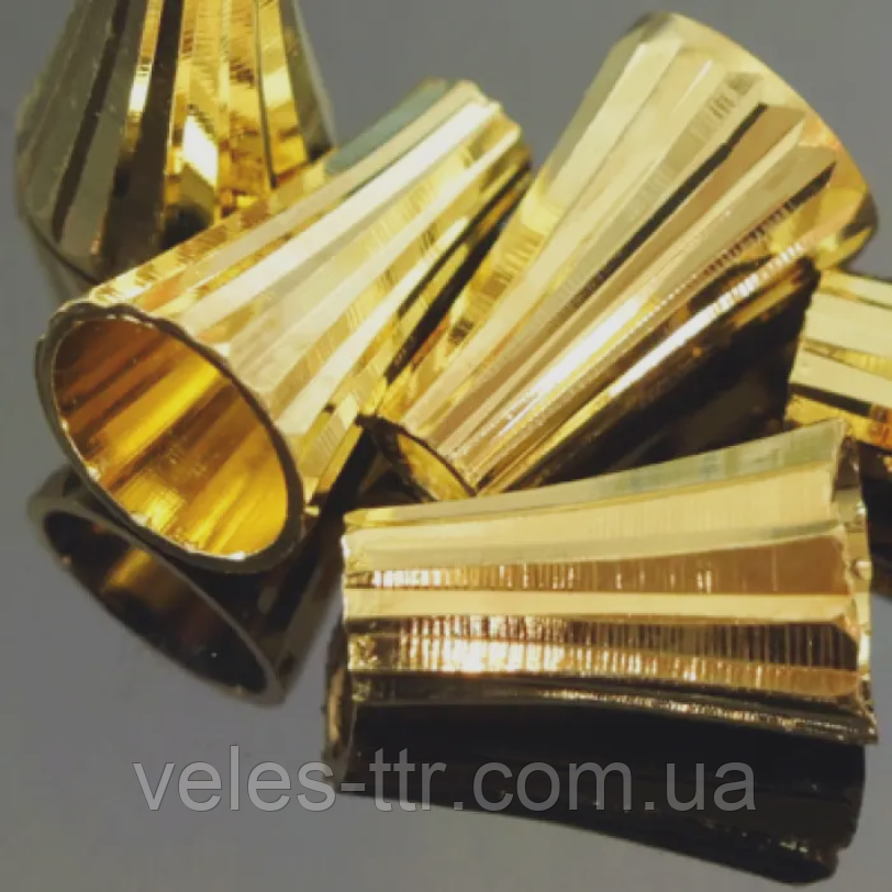 Конус кінцевик металевий Золото 11.5х8 мм