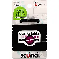 Scunci, Резинки для волос No Slip Grip, удобные, крепко удерживают волосы весь день, черные, 10 штук Киев