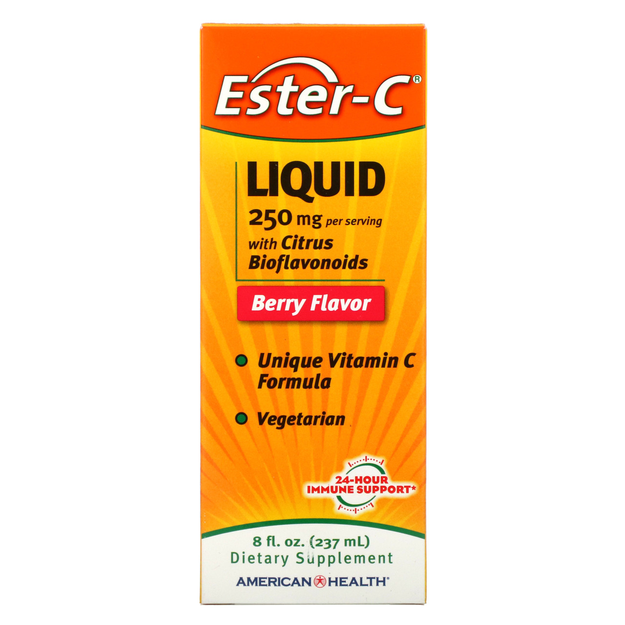 American Health, Ester-C в рідкій формі з біофлавоноїдами цитрусових, ягідний смак, 250 мг, 237 мл, Київ