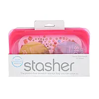 Stasher, Многоразовый силиконовый пищевой контейнер, для малых размеров, малиновый цвет, 9,9 ж. унц. (293,5