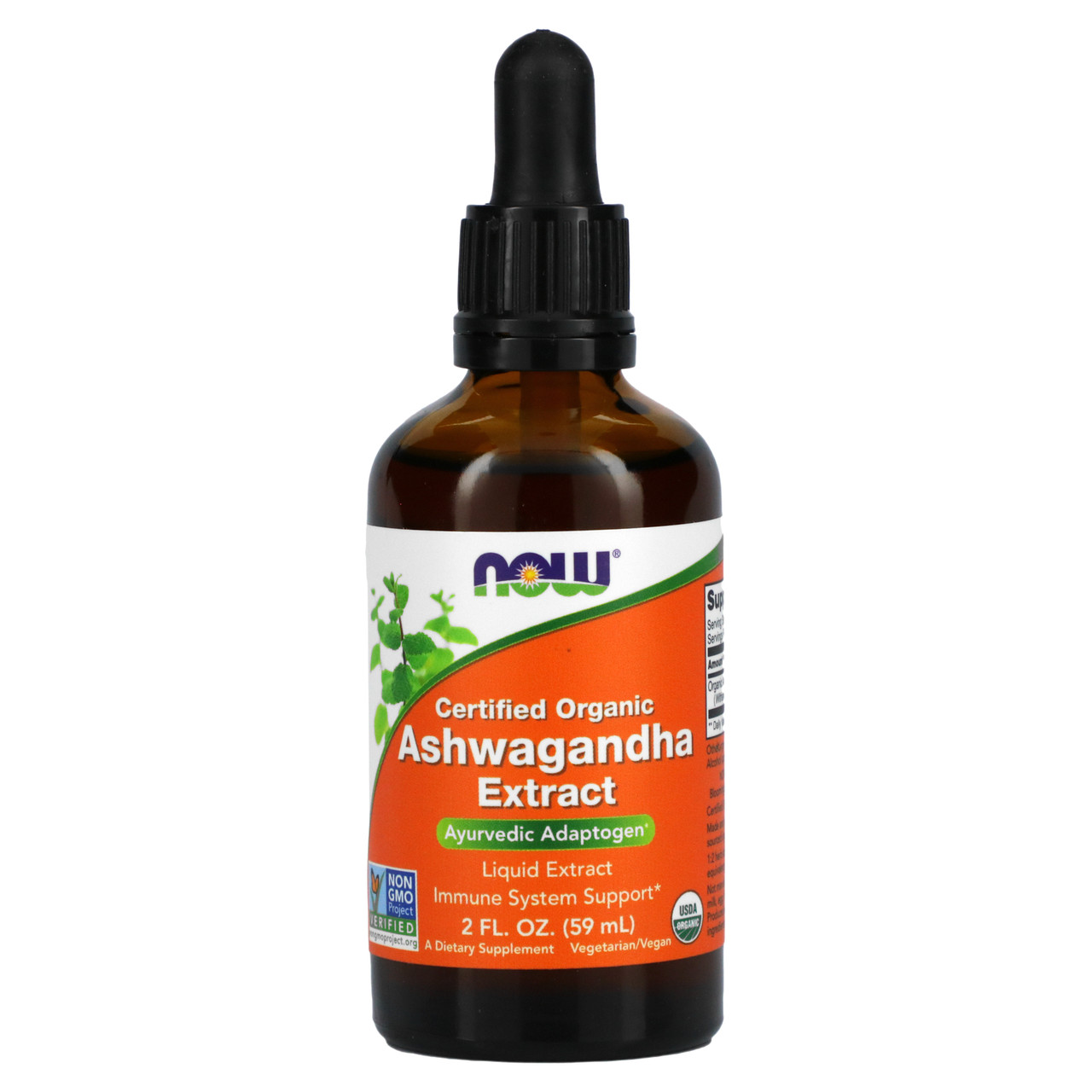 Now Foods, Certified Organic, екстракт ашваганди, 59 мл (2 рідин та си. Унції), Київ