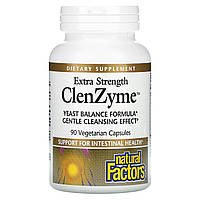 Natural Factors, Сверхмощный ClenZyme, 90 вегетарианских капсул Киев