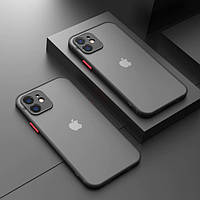 Матовий протиударний чохол для iPhone 11 чорний бампер-захист камери