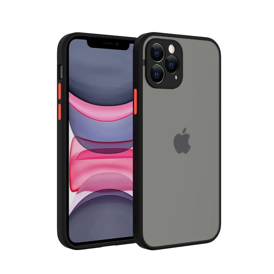 Протиударний матовий чохол для iPhone 11 Pro чорний бампер-захист камери