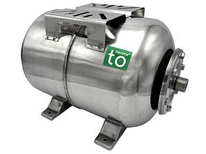 Бак гідроакумулятор горизонтальний неіржавкий 50 л toНасоси, фото 1