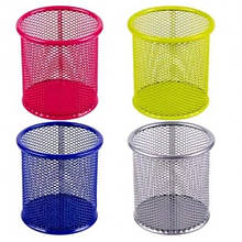 Стакан для ручок (органайзер)металевий Сітка 802-С кольоровий 9 5х8 5 см (1/12/96)