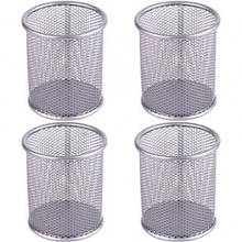 Стакан для ручок (органайзер)металевий Сітка 802 колір- срібло розмір 9 5х8 5 (1/12/96)