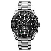 Спортивные мужские часы Skmei 9253SIBK Silver-Black водостойкие наручные кварцевые