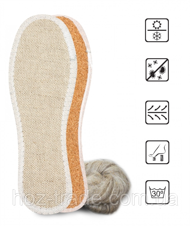 Устілки з натурального льону на корковій основі COCCINE LINEN&CORK 35-46pp