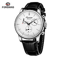 Классические механические мужские наручные часы Forsining 6916 Silver-White
