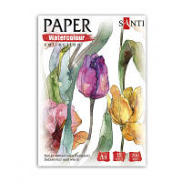 Новинка Бумага для рисования Santi набор для акварели Flowers, А4 Paper Watercolor Collection, 18 листов,