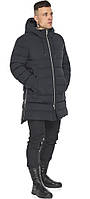 Графитовая зимняя мужская куртка средней длины модель 49023