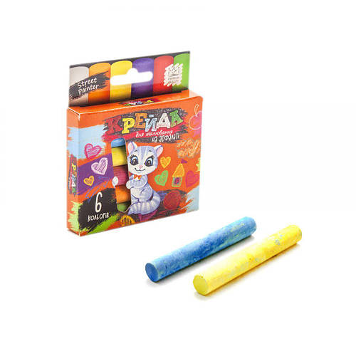 Купить Мелки для рисования на асфальте 6 цветов укр Dankotoys (MEL-02 ...