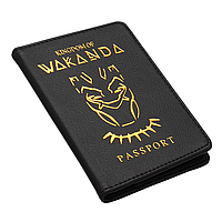 Обложка для паспорта SV в стиле Kingdom of WAKANDA 14.5*10cm Style 6, Чорний