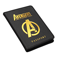 Обложка для паспорта SV в стиле Avengers 14.5*10cm Style 10, Чорний