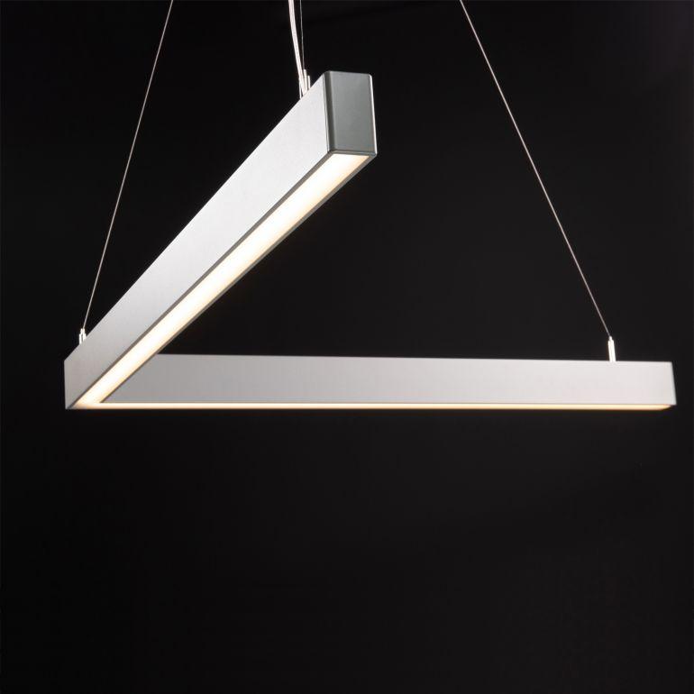 Кутоподібний LED світильник ANGLE-510x510-S підвісний накладний довжина грані 510 мм 18652о