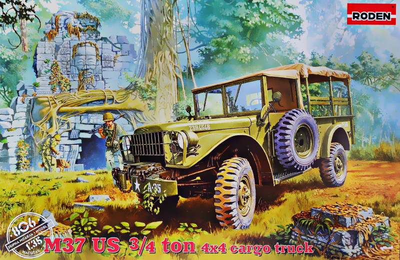 Пластикова модель 1/35 Roden 806 американська вантажівка всюдехід Dodge M37 US ¾ ton 4x4