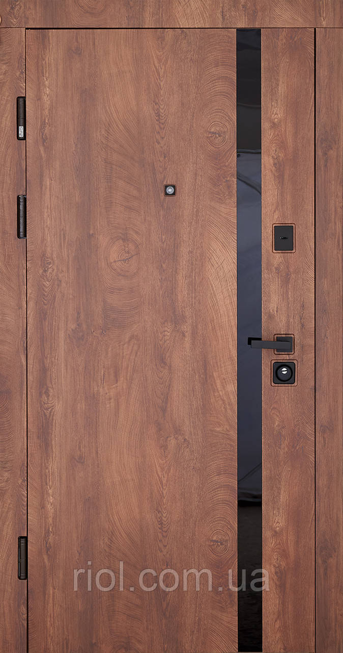 Вхідні двері модель Stella (Колір Спил дерева кон'ячного) комплектація Megapolis MG3, фото 1