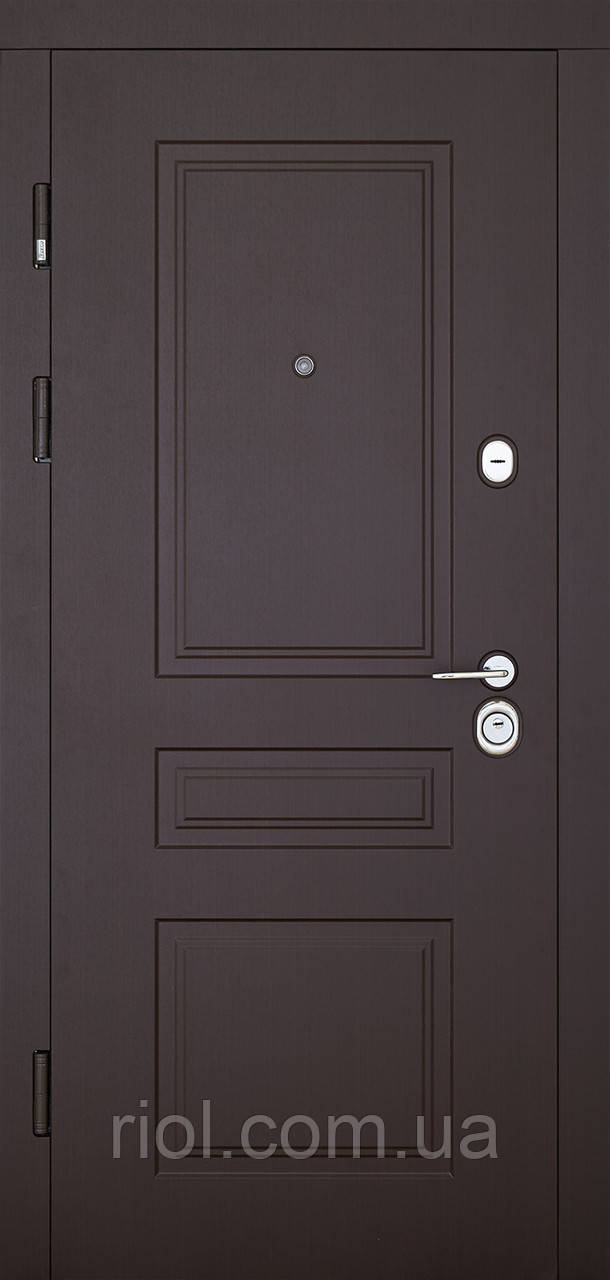 Вхідні двері модель Rubina (Колір Венге темна + Рустик Авіньйон) комплектація Megapolis MG3, фото 1