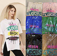 Стильна жіноча подовжена футболка-туніка OVERSIZE якість коттон 100% ,кольори різні Туреччина