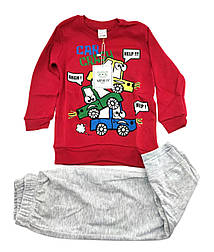 Піжама дитяча 3 роки Туреччина бавовна з довгими рукавами для хлопчика червона (ПЖМ2212)