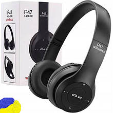 Бездротові навушники BLUETOOTH мікрофон P47 Black