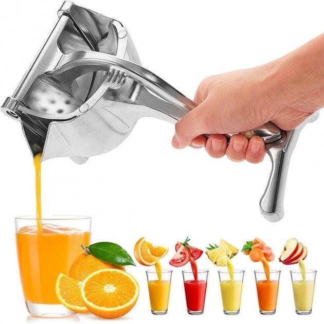 Соковичавниця ручна для фруктів із затискачем Hand Juicer універсальний алюмінієвий прес для цитрусових та овочів, фото 1