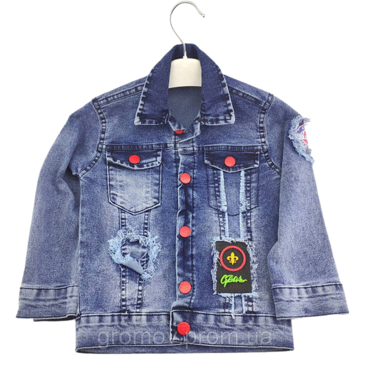 Дитяча куртка 2, 3, 4, 5 років Туреччина джинсова для хлопчика синя (КДМК3), фото 1