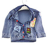 Дитяча куртка 2, 3, 4, 5 років Туреччина джинсова для хлопчика синя (КДМК3), фото 2
