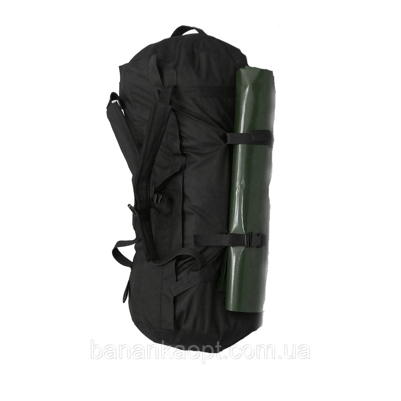 Баул великий армійський для туризму сумка рюкзак тактичний чорний 120 л Оксфорд 600d водонепромокальна