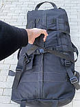 Сумка баул на 100 літрів - чорна армійська сумка-рюкзак, фото 3