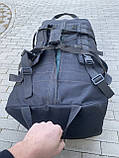 Сумка баул на 100 літрів - чорна армійська сумка-рюкзак, фото 2