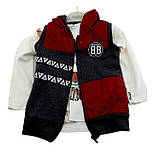 Дитячі костюми 1 рік Туреччина з жилеткою для хлопчика сірий (КДМА71), фото 2