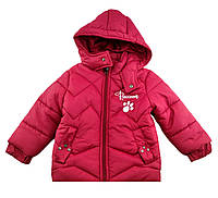 Детская куртка 2, 3, 4 и 5 лет Турция с капюшоном для мальчика зимняя красный (КДМА32) 5 лет