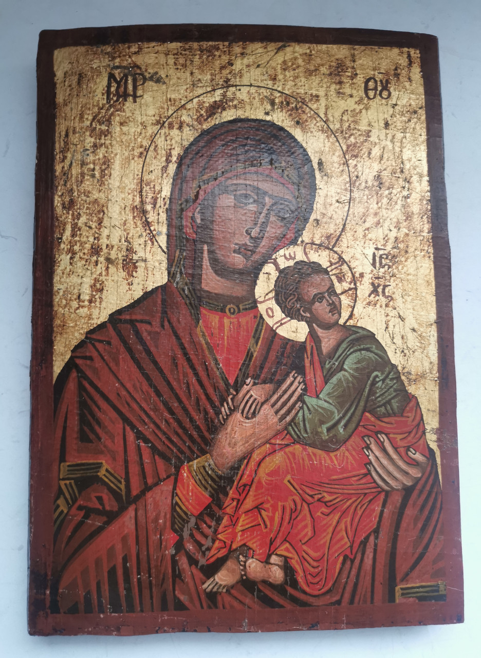 Грецька ікона на дереві Божа Матір, фото 1