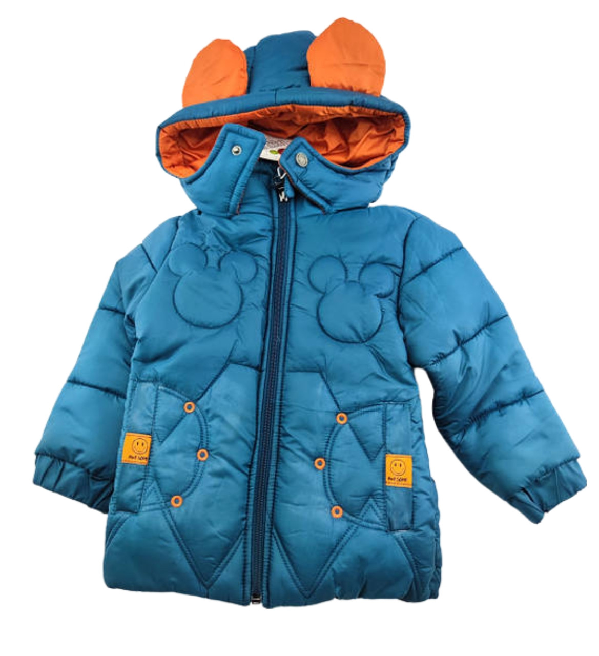 Дитяча куртка 2, 3, 4 і 5 років Туреччина з капюшоном для хлопчика зимова синій (КДМА34)