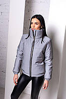 Женская светоотражающая серая куртка, воротник стойка, демисезонная, куртка рефлективная Размер XL