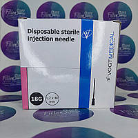 Инъекционная иглголка Disposable sterile injection needle Vogt Mebical 18G × 40mm 10 шт.