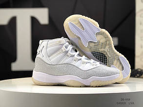 Eur36-46 білі Air Jordan 11 Retro Metallic Silver високі чоловічі жіночі кросівки Джордан