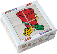 Деревянная игрушка Кубики Сложи рисунок: Игрушки KOMAROVTOYS Т 608
