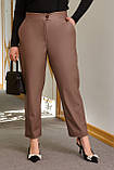 Жіночі штани батальні екошкіра 50-52,54-56 мокко, чорний, фото 6
