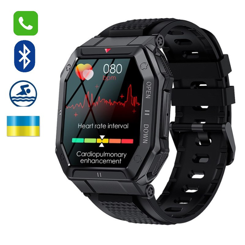 Тактичний смарт годинник військовий з підтримкою дзвінків Modfit Smart Watch протиударний і водонепроникний