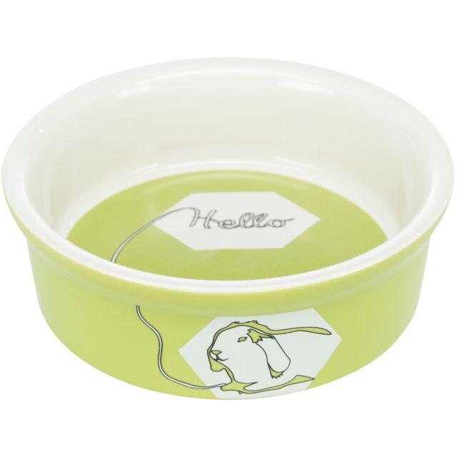 Trixie TX-60736 Керамічна миска для гризунів Hello, для кроликів, 240мл/12см Колір в асортименті