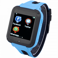 Умные часы наручные для девочек Gidi G3 с GPS, детские смарт часы наручные c камерой голубые GLR